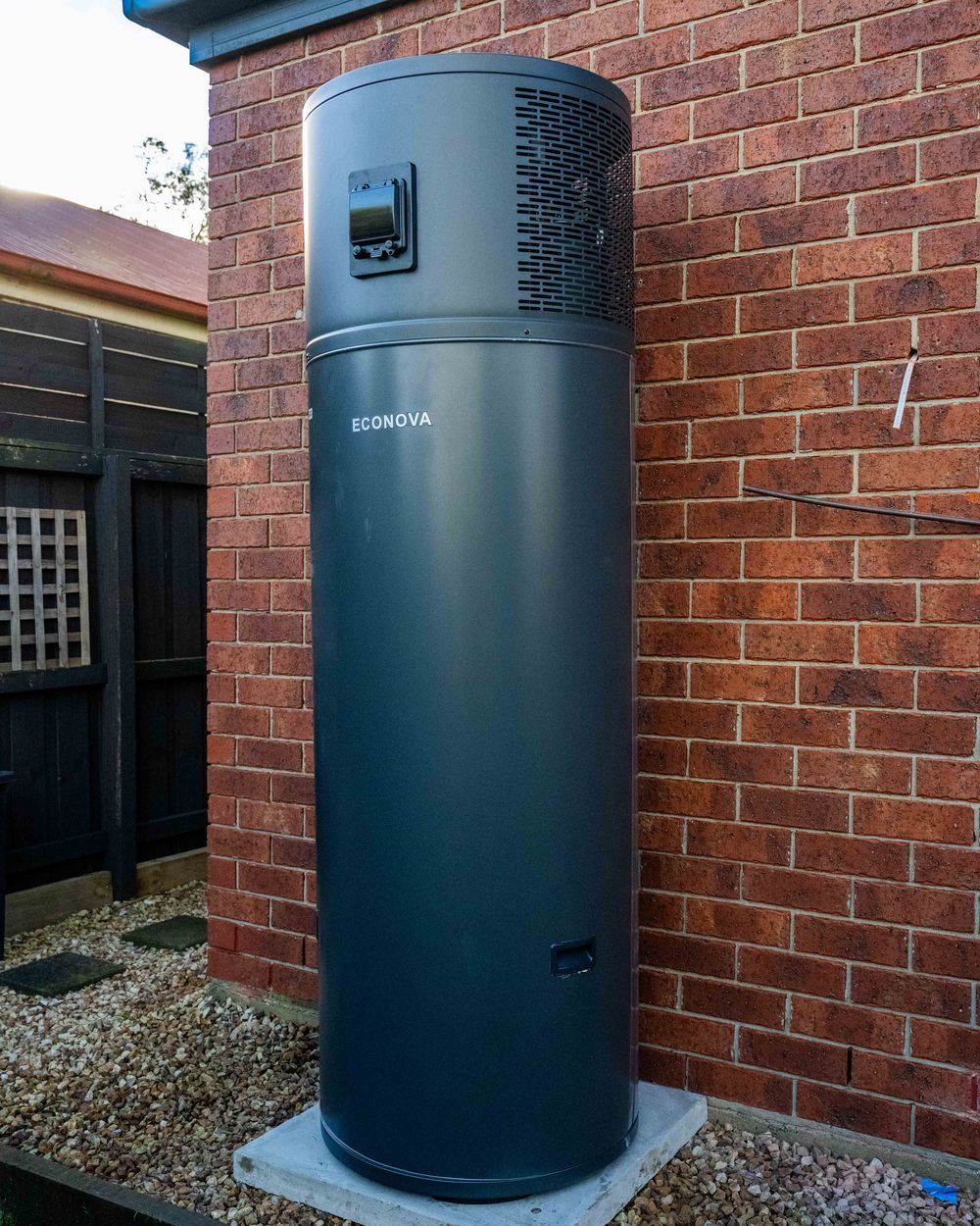 A Goldsure-installed heat pump hot water system at a Melbourne home
